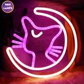 Moon and cat Neon Sign